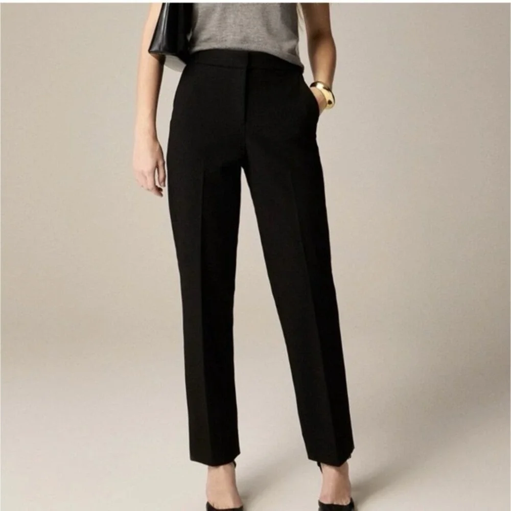 J.Crew Kate Wool Blend Straight Leg Pants Black Career Womens Size 14